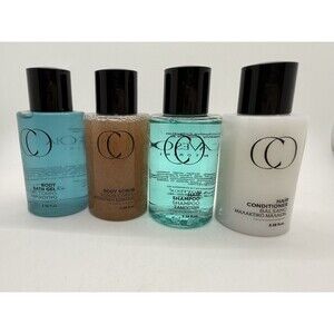 Canaves Oia Santorini Bath Gel, Scrub, Hair Shampoo, Conditioner 4PCs 3.38oz/ea